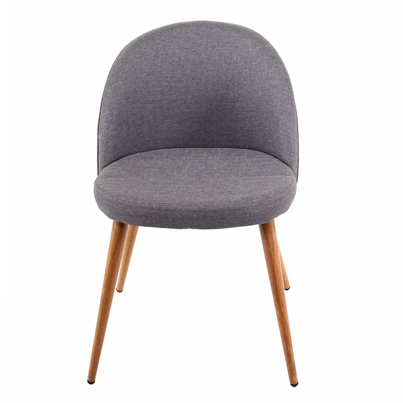 Lot de 6 chaises de salle à manger couture en forme de losange design rétro années 50 en tissu gris foncé 04_0007685