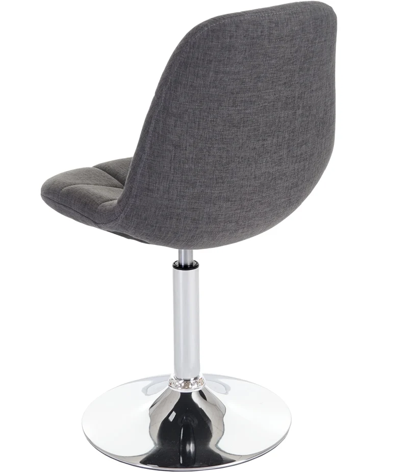 Lot de 6 chaises de salle à manger pivotante en textile gris clair et cadre en métal chromé 04_0007682