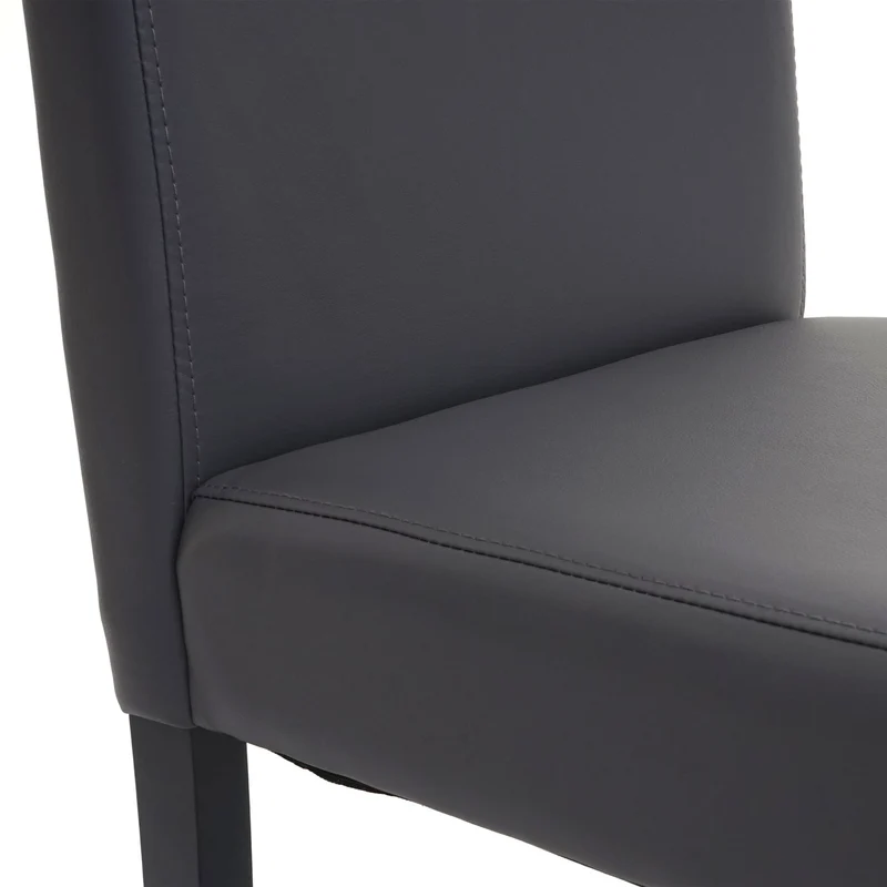 Lot de 6 chaises de salle à manger design moderne en PVC gris mat pieds en bois foncés 04_0007659