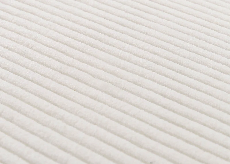 Lot de 6 chaises de salle à manger dossier haut en tissu velours côtelé crème pieds en bois foncés 04_0007640