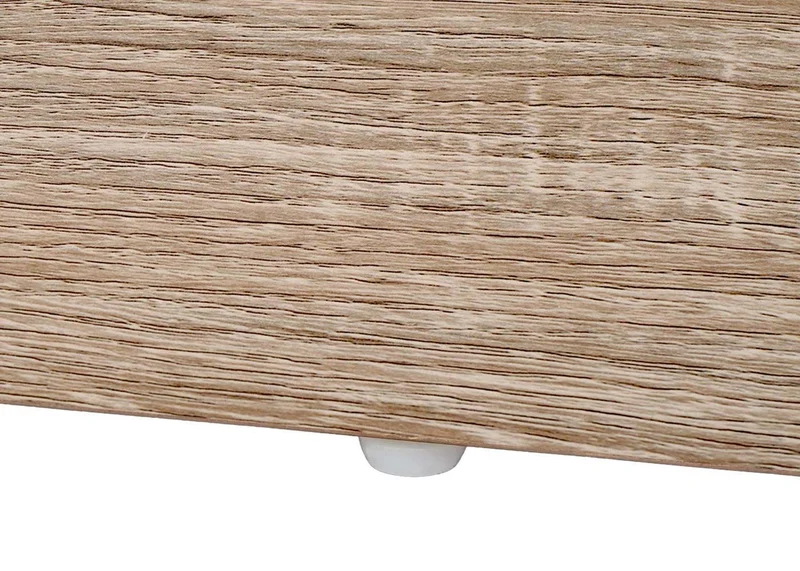 Table basse table d'appoint avec porte coulissante 6 compartiments de rangement aspect bois métal 44x120x60 cm 04_0008435