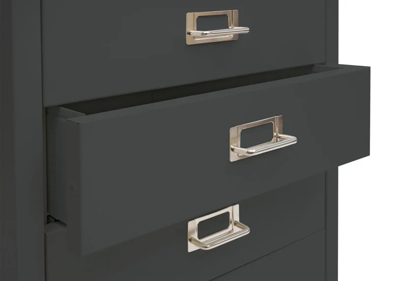 Caisson à tiroirs armoire de bureau 115x40x41 cm 8 tiroirs en acier gris foncé 04_0008264