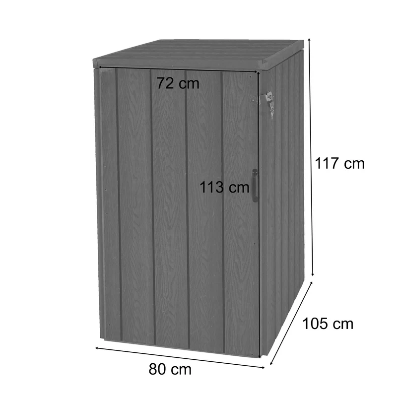 Abris poubelles verrouillables pour une ou deux poubelles 80 à 240 litres en WPC marron 04_0008249