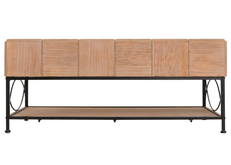 Table basse avec espace de rangement en bois et MDF et fer 51x120x61 cm 04_0008469
