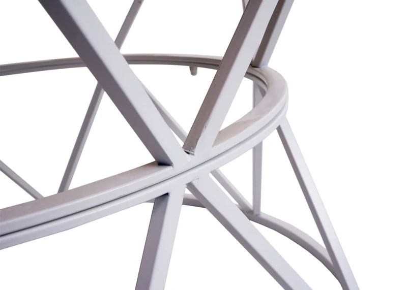 Table basse table d'appoint structure en métal et bois diamètre 66 cm blanc 04_0008470