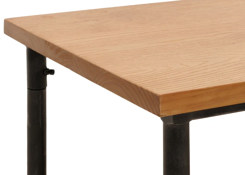 Table basse table d'appoint design industriel en bois massif et métal 48x100x50 cm 04_0008466