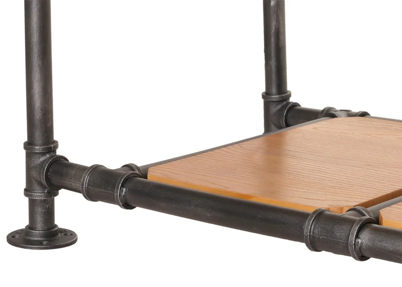 Table basse table d'appoint design industriel en bois massif et métal 48x100x50 cm 04_0008466