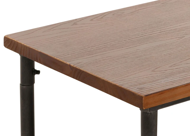 Table basse avec espace de rangement table d'appoint industrielle en bois marron et métal 48x100x50 cm 04_0008465