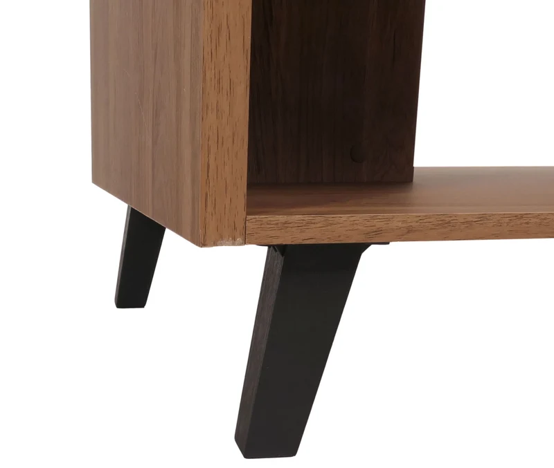 Table basse table d'appoint deux étagères et deux tiroirs 44x120x65 cm marron 04_0008451