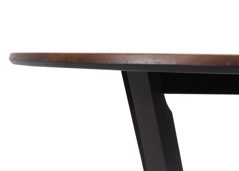 Table de bistro table à manger en bois et HPL diamètre 92 cm aspect bois de sesham 04_0008527