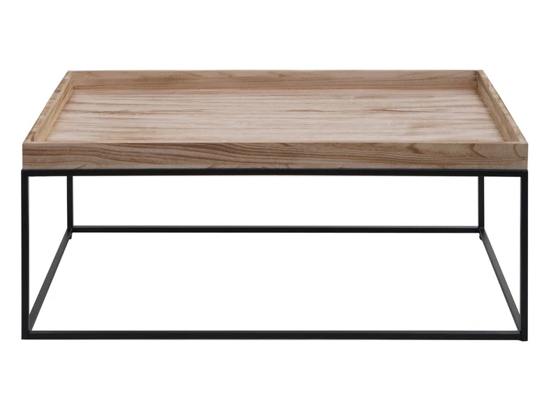 Table basse table d'appoint en bois et métal 46x110x60 cm couleur naturelle 04_0008432