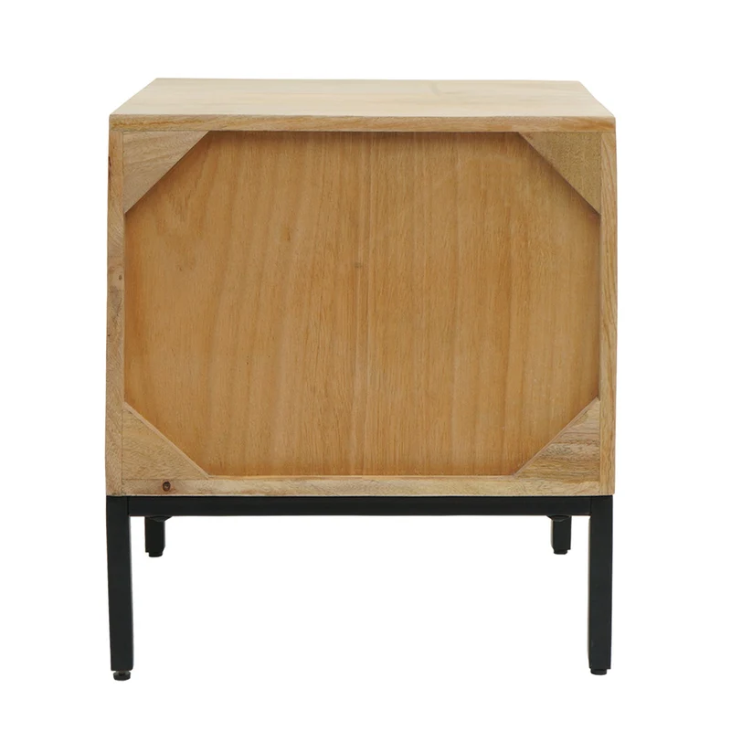 Table de chevet table d'appoint avec tiroirs en bois de manguier 51 x 45 x 40 cm 04_0008528