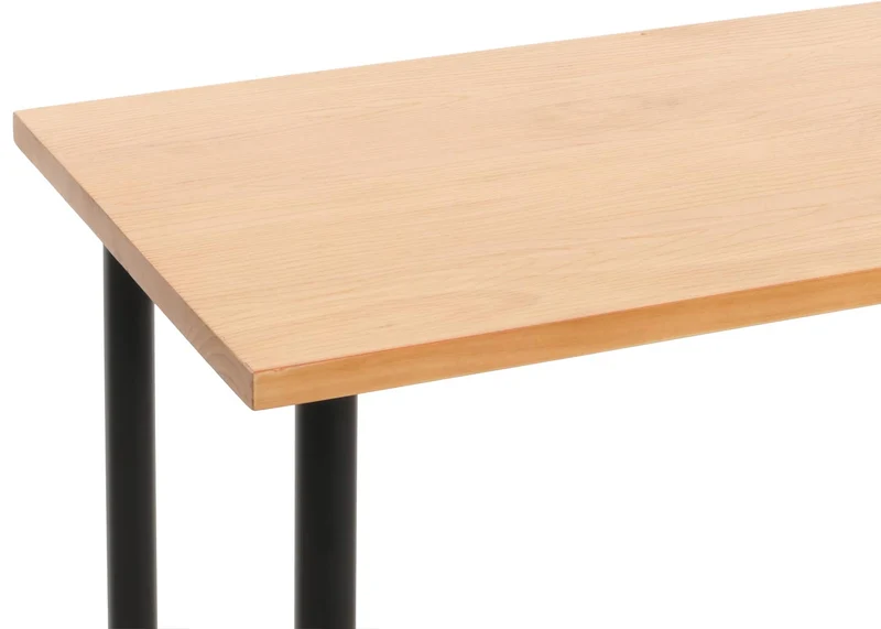 Table de bar comptoir bistro avec repose pieds cadre en métal siège en bois de pin 108x120x61 cm 04_0008518
