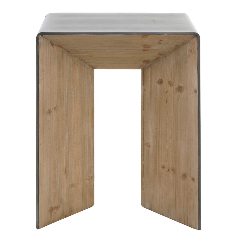 Table console table d'appoint design industriel en bois et MDF 80x60x40 cm aspect métal 04_0008492