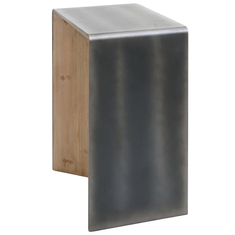 Table console table d'appoint design industriel en bois et MDF 80x60x40 cm aspect métal 04_0008492