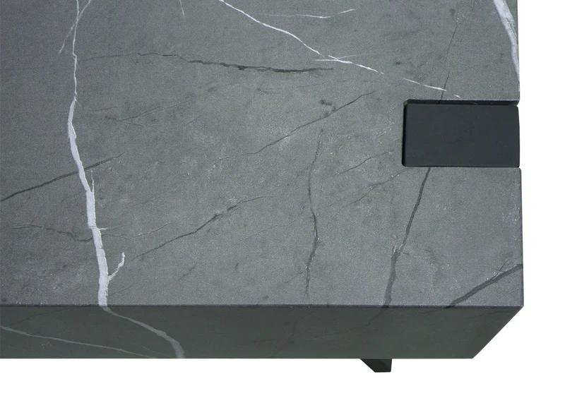 Table d'appoint table basse chevet 50x50x50 cm cadre en fer plateau en MDF aspect marbre gris 04_0008497
