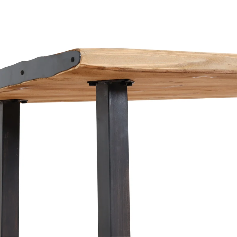 Table à manger design industriel en bois de sapin structure en fer 200 x 90 cm 04_0008564