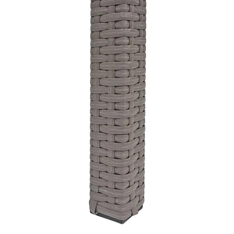Table de jardin en polyrotin gris plateau de table en verre balcon 120 x 75 cm 04_0008549