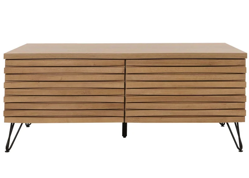 Table basse table de salon avec 2 tiroirs bois manguier et métal 46x110x55 cm 04_0008458