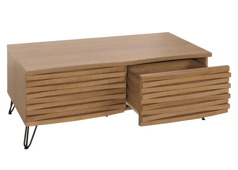 Table basse table de salon avec 2 tiroirs bois manguier et métal 46x110x55 cm 04_0008458