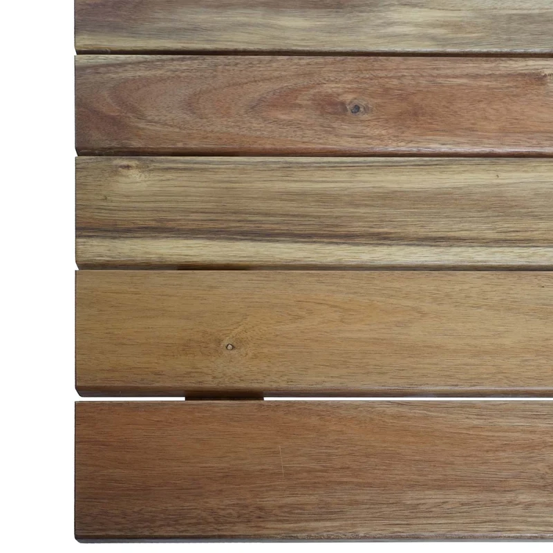 Table de jardin pliable en bois d'acacia et acier 120 x 60 cm couleur naturelle 04_0008538