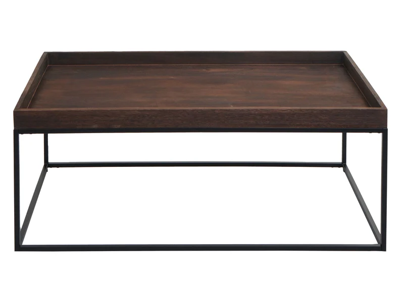 Table basse table d'appoint en bois et métal 46 x 110 x 60 cm marron foncé 04_0008434
