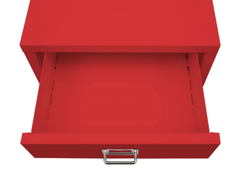 Caisson à tiroirs meuble de bureau 55 x 40 x 41 cm 4 tiroirs en métal rouge 04_0008268