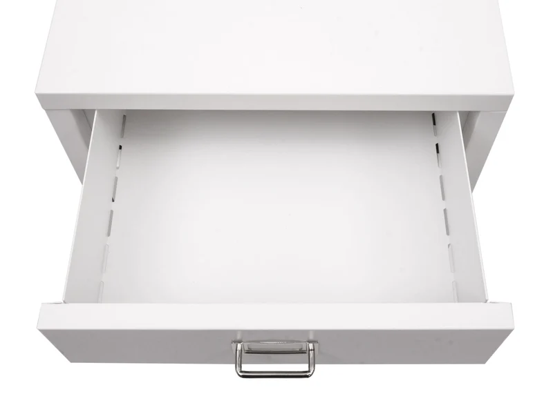 Caisson à tiroirs meuble de bureau 55 x 40 x 41 cm 4 tiroirs en acier blanc 04_0008266