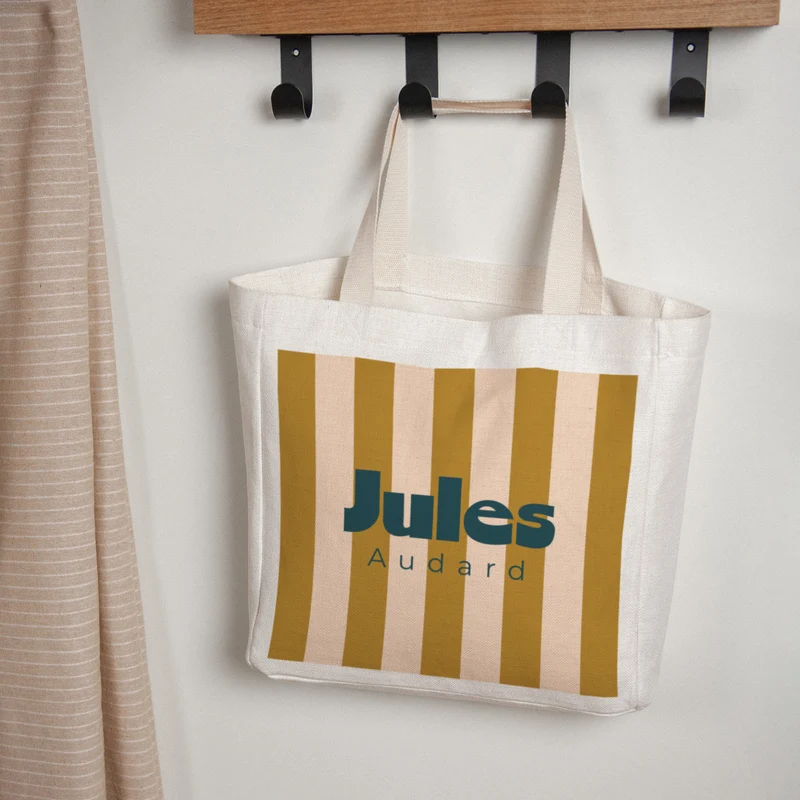 Tote bag Anse en toile Rayures d'Écolier