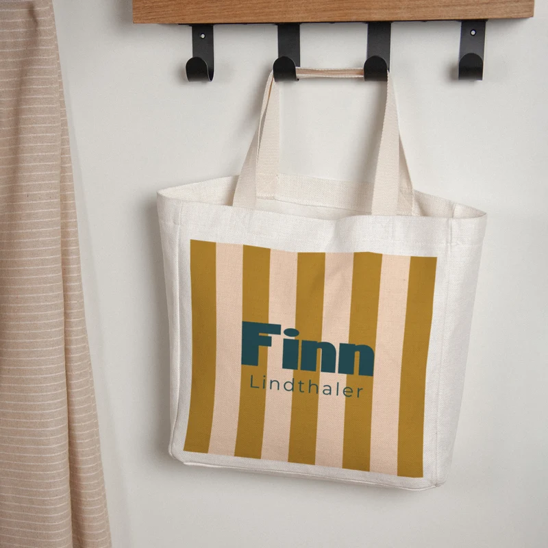 Tote bag Anse en toile Rayures d'Écolier