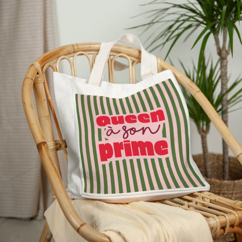 Tote bag Anse en toile Queen à son Prime
