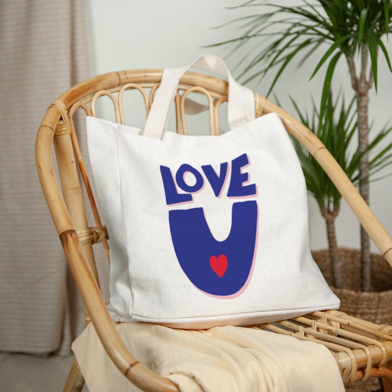 Tote bag Anse en toile Love, toujours