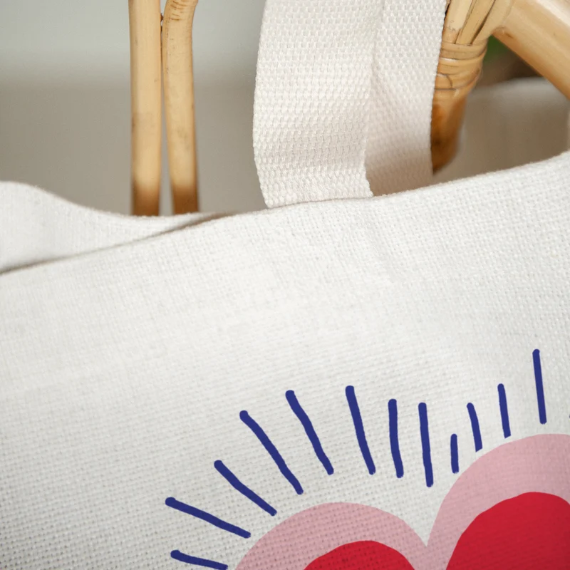 Tote bag Anse en toile Cœur rayonnant