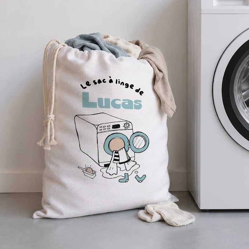 Sac à linge Grand format Mission Linge Sale Bleu