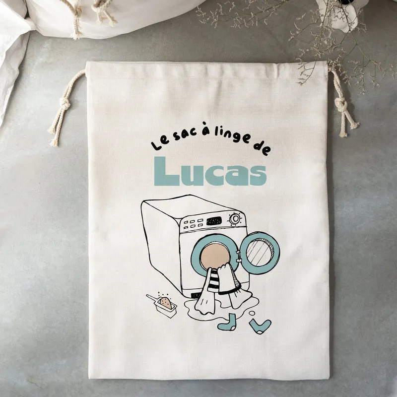 Sac à linge Grand format Mission Linge Sale Bleu