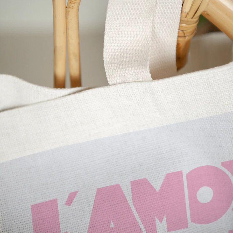 Tote bag Anse en toile L' Amour lavande