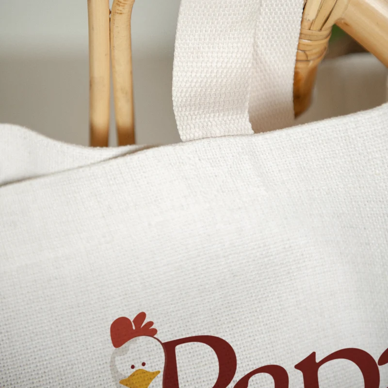 Tote bag Anse en toile Mon Papa poule