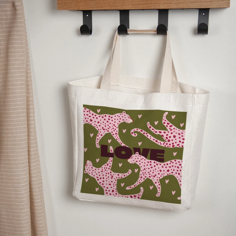 Tote bag Anse en toile Léopard Love
