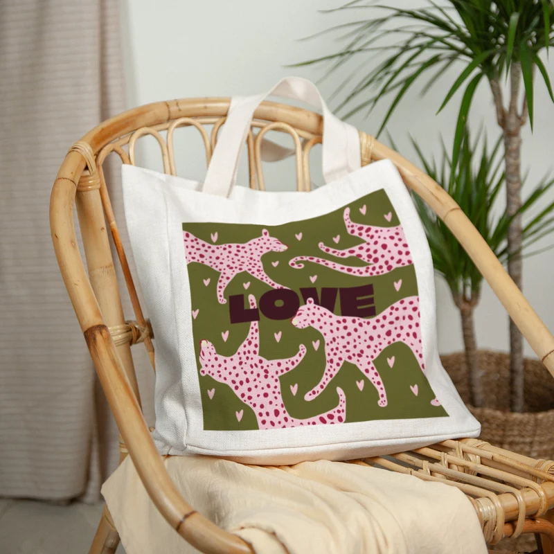 Tote bag Anse en toile Léopard Love