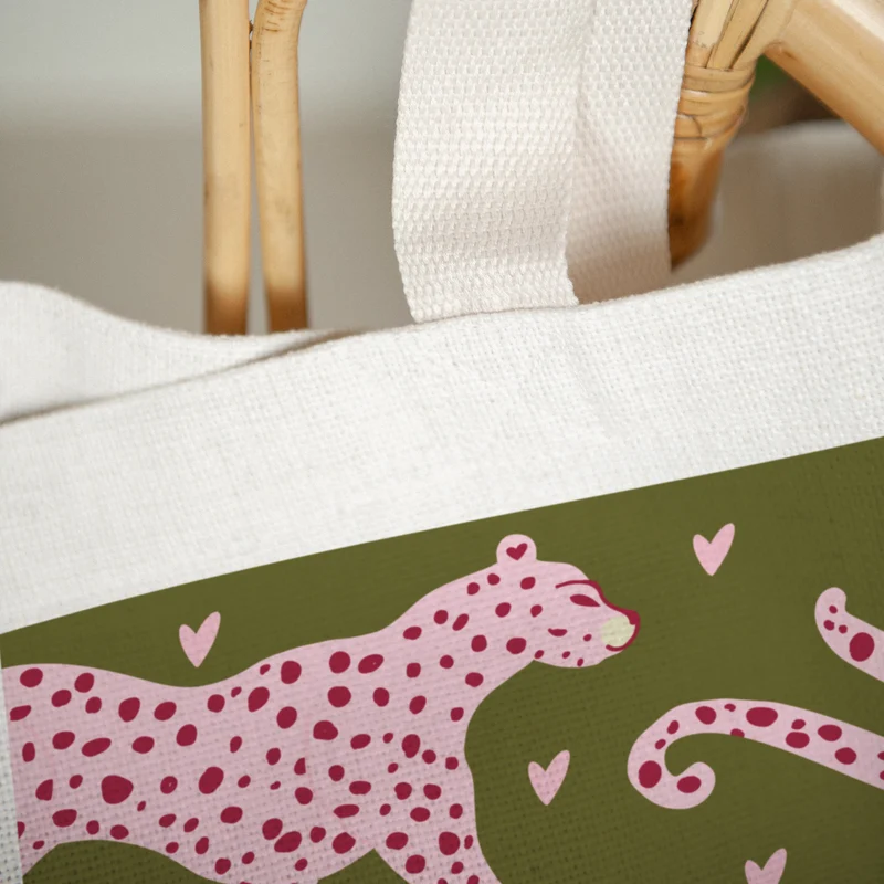 Tote bag Anse en toile Léopard Love