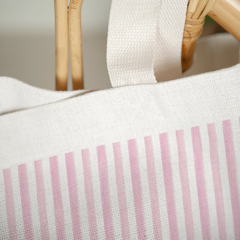 Tote bag Anse en toile Bisous rayures