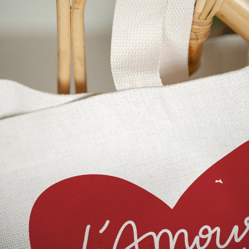 Tote bag Anse en toile L'Amour Triomphe Toujours