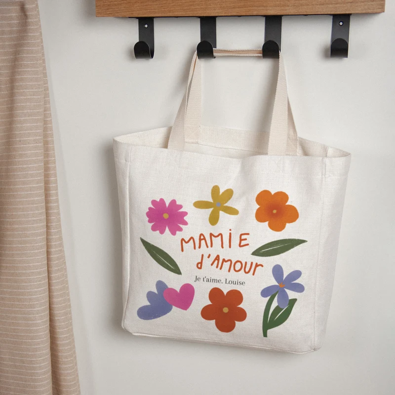 Tote bag Anse en toile Mamie en or