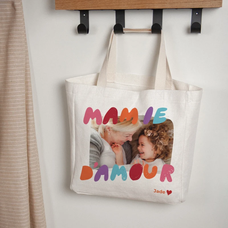 Tote bag Anse en toile Ma Mamie d'amour