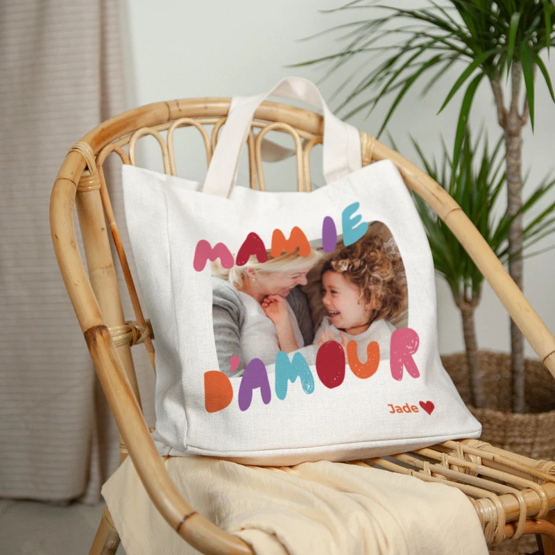 Tote bag Anse en toile Ma Mamie d'amour