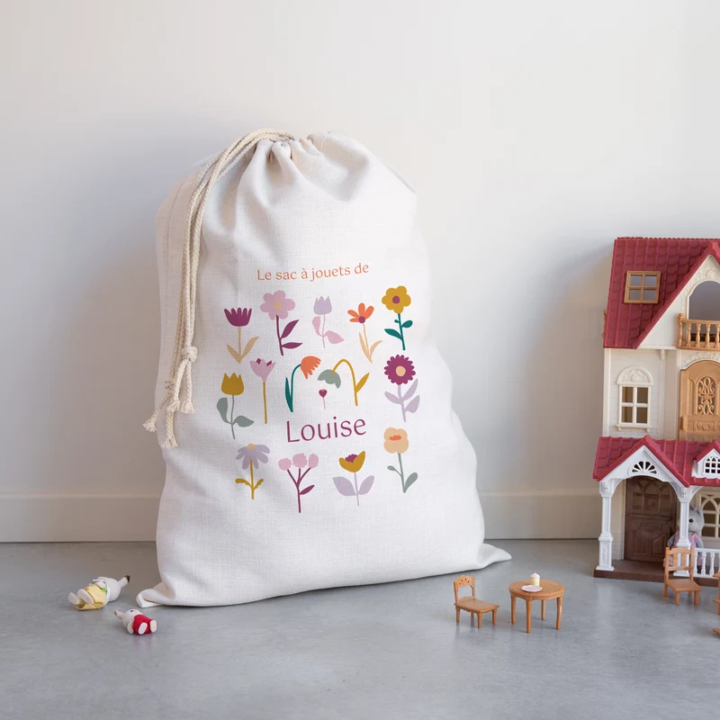 Sac de rangement Naissance Grand format Cœur en fleur