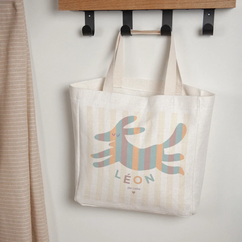 Tote bag Anse en toile Bestiole à rayures