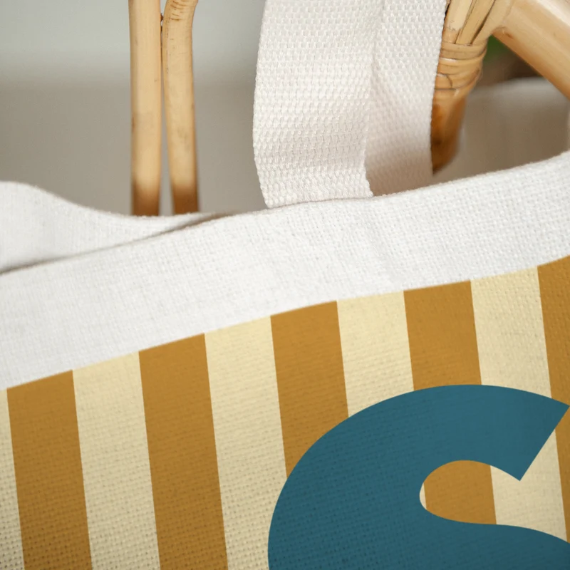 Tote bag Naissance Anse en toile Colorful stripes blue II