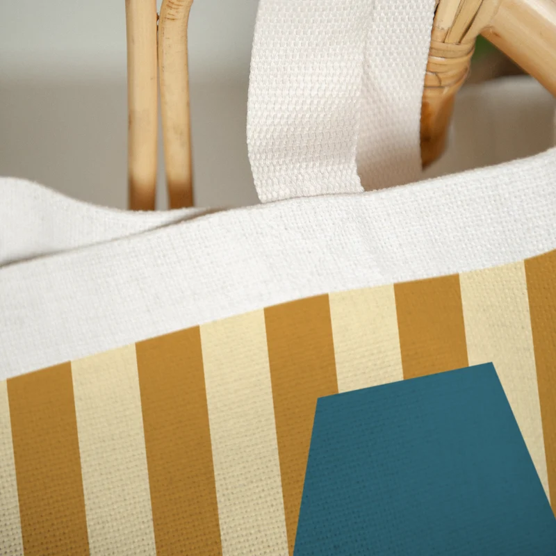 Tote bag Naissance Anse en toile Colorful stripes blue II