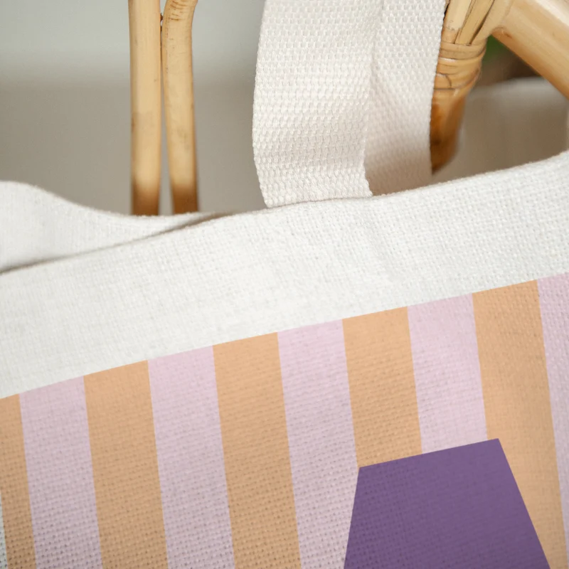 Tote bag Anse en toile Colorful stripes pink